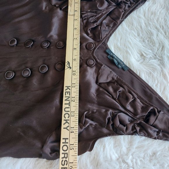 BCBCMAXAZARIA Women's Brown 100% Silk V-Neck Tank Top Size XS - Picture 4 of 7